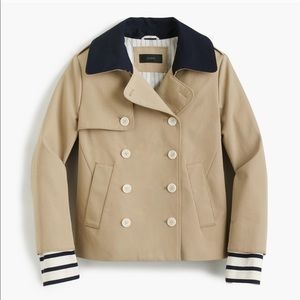 J Crew Cropped Trench Beige Coat 8